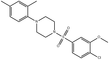 1-[(4-chloro-3-methoxyphenyl)sulfonyl]-4-(2,4-dimethylphenyl)piperazine Struktur