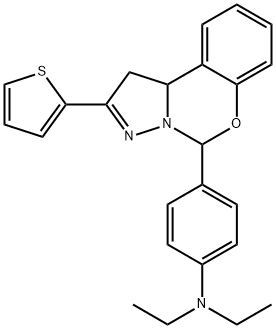 N,N-diethyl-N-{4-[2-(2-thienyl)-1,10b-dihydropyrazolo[1,5-c][1,3]benzoxazin-5-yl]phenyl}amine Struktur