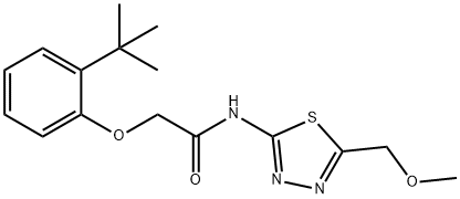 2-(2-tert-butylphenoxy)-N-[5-(methoxymethyl)-1,3,4-thiadiazol-2-yl]acetamide Struktur