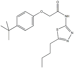 2-(4-tert-butylphenoxy)-N-(5-butyl-1,3,4-thiadiazol-2-yl)acetamide Struktur