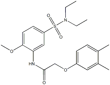 N-{5-[(diethylamino)sulfonyl]-2-methoxyphenyl}-2-(3,4-dimethylphenoxy)acetamide Struktur