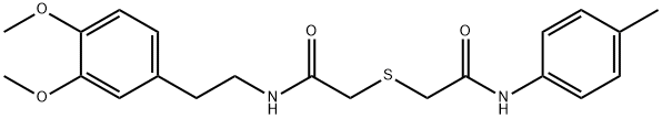 2-[(2-{[2-(3,4-dimethoxyphenyl)ethyl]amino}-2-oxoethyl)sulfanyl]-N-(4-methylphenyl)acetamide Struktur