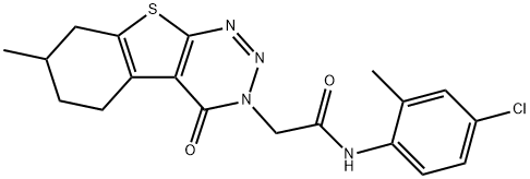 N-(4-chloro-2-methylphenyl)-2-(7-methyl-4-oxo-5,6,7,8-tetrahydro[1]benzothieno[2,3-d][1,2,3]triazin-3(4H)-yl)acetamide Struktur