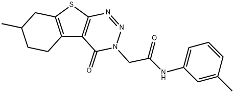 2-(7-methyl-4-oxo-5,6,7,8-tetrahydro[1]benzothieno[2,3-d][1,2,3]triazin-3(4H)-yl)-N-(3-methylphenyl)acetamide Struktur