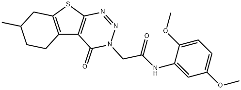 N-(2,5-dimethoxyphenyl)-2-(7-methyl-4-oxo-5,6,7,8-tetrahydro[1]benzothieno[2,3-d][1,2,3]triazin-3(4H)-yl)acetamide Struktur