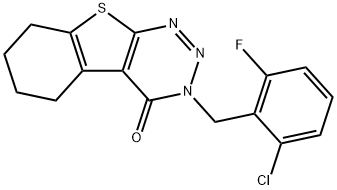 3-(2-chloro-6-fluorobenzyl)-5,6,7,8-tetrahydro[1]benzothieno[2,3-d][1,2,3]triazin-4(3H)-one Struktur