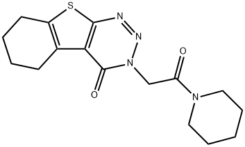 3-[2-oxo-2-(1-piperidinyl)ethyl]-5,6,7,8-tetrahydro[1]benzothieno[2,3-d][1,2,3]triazin-4(3H)-one Struktur