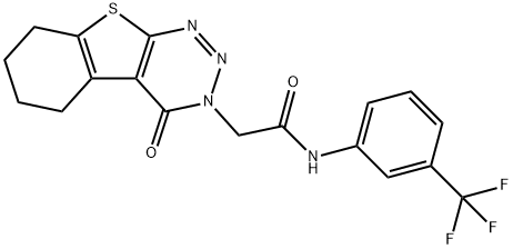 2-(4-oxo-5,6,7,8-tetrahydro[1]benzothieno[2,3-d][1,2,3]triazin-3(4H)-yl)-N-[3-(trifluoromethyl)phenyl]acetamide Struktur