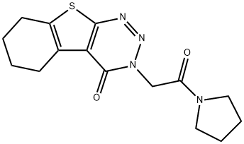 3-[2-oxo-2-(1-pyrrolidinyl)ethyl]-5,6,7,8-tetrahydro[1]benzothieno[2,3-d][1,2,3]triazin-4(3H)-one Struktur