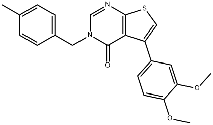 5-(3,4-dimethoxyphenyl)-3-(4-methylbenzyl)thieno[2,3-d]pyrimidin-4(3H)-one Struktur