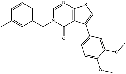 5-(3,4-dimethoxyphenyl)-3-(3-methylbenzyl)thieno[2,3-d]pyrimidin-4(3H)-one Struktur