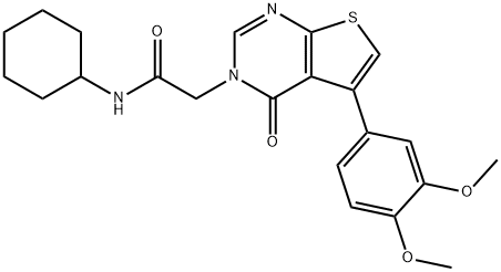 N-cyclohexyl-2-(5-(3,4-dimethoxyphenyl)-4-oxothieno[2,3-d]pyrimidin-3(4H)-yl)acetamide Struktur