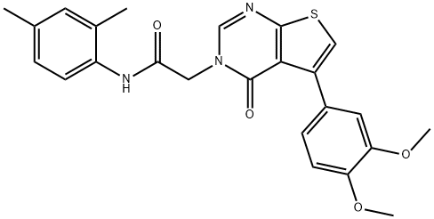 2-(5-(3,4-dimethoxyphenyl)-4-oxothieno[2,3-d]pyrimidin-3(4H)-yl)-N-(2,4-dimethylphenyl)acetamide Struktur