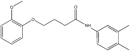 N-(3,4-dimethylphenyl)-4-(2-methoxyphenoxy)butanamide Struktur