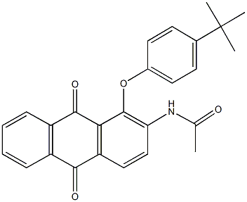 N-[1-(4-tert-butylphenoxy)-9,10-dioxo-9,10-dihydro-2-anthracenyl]acetamide Struktur