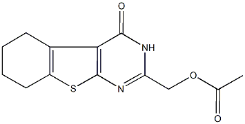 (4-oxo-3,4,5,6,7,8-hexahydro[1]benzothieno[2,3-d]pyrimidin-2-yl)methyl acetate Struktur