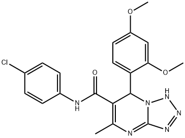 N-(4-chlorophenyl)-7-(2,4-dimethoxyphenyl)-5-methyl-4,7-dihydrotetraazolo[1,5-a]pyrimidine-6-carboxamide Struktur