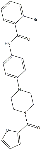 2-bromo-N-{4-[4-(2-furoyl)-1-piperazinyl]phenyl}benzamide Struktur