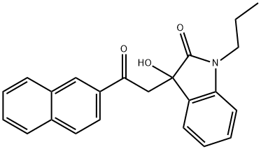 3-hydroxy-3-[2-(2-naphthyl)-2-oxoethyl]-1-propyl-1,3-dihydro-2H-indol-2-one Struktur