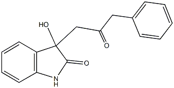 3-hydroxy-3-(2-oxo-3-phenylpropyl)-1,3-dihydro-2H-indol-2-one Struktur