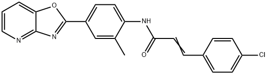 3-(4-chlorophenyl)-N-(2-methyl-4-[1,3]oxazolo[4,5-b]pyridin-2-ylphenyl)acrylamide Struktur