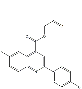 3,3-dimethyl-2-oxobutyl 2-(4-chlorophenyl)-6-methyl-4-quinolinecarboxylate Struktur