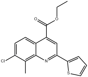 ethyl 7-chloro-8-methyl-2-(2-thienyl)-4-quinolinecarboxylate Struktur