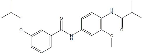 3-isobutoxy-N-[4-(isobutyrylamino)-3-methoxyphenyl]benzamide Struktur