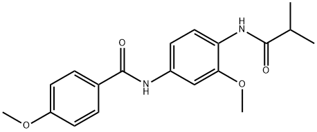 N-[4-(isobutyrylamino)-3-methoxyphenyl]-4-methoxybenzamide Struktur