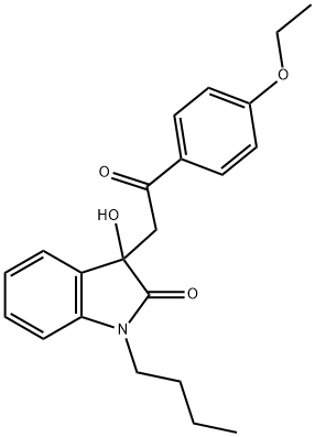 1-butyl-3-[2-(4-ethoxyphenyl)-2-oxoethyl]-3-hydroxy-1,3-dihydro-2H-indol-2-one Struktur