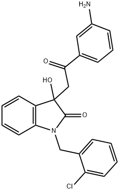 3-[2-(3-aminophenyl)-2-oxoethyl]-1-(2-chlorobenzyl)-3-hydroxy-1,3-dihydro-2H-indol-2-one Struktur