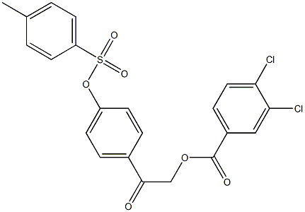 2-(4-{[(4-methylphenyl)sulfonyl]oxy}phenyl)-2-oxoethyl 3,4-dichlorobenzoate Struktur