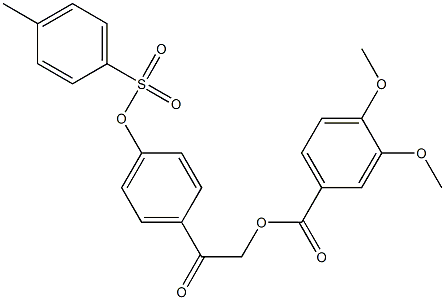 2-(4-{[(4-methylphenyl)sulfonyl]oxy}phenyl)-2-oxoethyl 3,4-dimethoxybenzoate Struktur