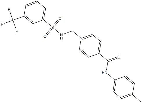 N-(4-methylphenyl)-4-[({[3-(trifluoromethyl)phenyl]sulfonyl}amino)methyl]benzamide Struktur