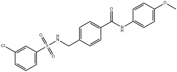 4-({[(3-chlorophenyl)sulfonyl]amino}methyl)-N-(4-methoxyphenyl)benzamide Struktur