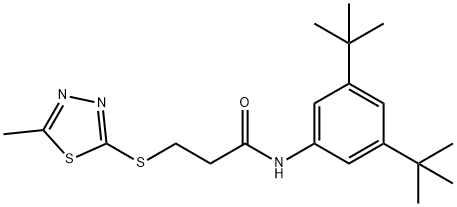 N-(3,5-ditert-butylphenyl)-3-[(5-methyl-1,3,4-thiadiazol-2-yl)sulfanyl]propanamide Struktur