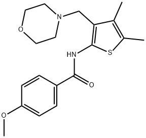 N-[4,5-dimethyl-3-(4-morpholinylmethyl)-2-thienyl]-4-methoxybenzamide Struktur