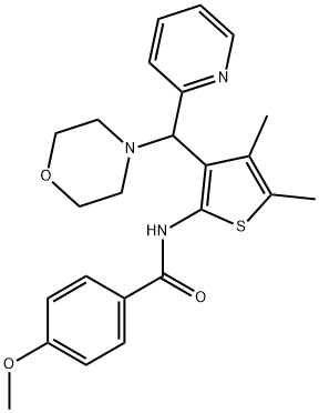 N-{4,5-dimethyl-3-[4-morpholinyl(2-pyridinyl)methyl]-2-thienyl}-4-methoxybenzamide Struktur