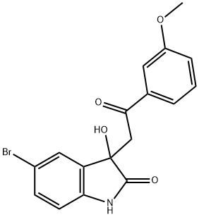 5-bromo-3-hydroxy-3-[2-(3-methoxyphenyl)-2-oxoethyl]-1,3-dihydro-2H-indol-2-one Struktur