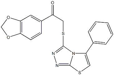 1-(1,3-benzodioxol-5-yl)-2-[(5-phenyl[1,3]thiazolo[2,3-c][1,2,4]triazol-3-yl)sulfanyl]ethanone Struktur