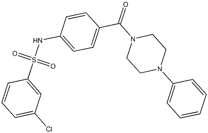 3-chloro-N-{4-[(4-phenyl-1-piperazinyl)carbonyl]phenyl}benzenesulfonamide Struktur