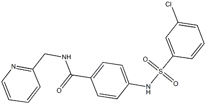 4-{[(3-chlorophenyl)sulfonyl]amino}-N-(2-pyridinylmethyl)benzamide Struktur