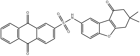 N-(7,7-dimethyl-9-oxo-6,7,8,9-tetrahydrodibenzo[b,d]furan-2-yl)-9,10-dioxo-9,10-dihydro-2-anthracenesulfonamide Struktur