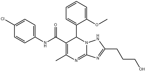 N-(4-chlorophenyl)-2-(3-hydroxypropyl)-7-(2-methoxyphenyl)-5-methyl-4,7-dihydro[1,2,4]triazolo[1,5-a]pyrimidine-6-carboxamide Struktur