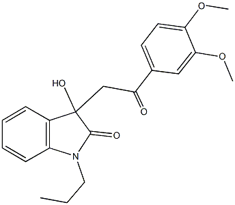 3-[2-(3,4-dimethoxyphenyl)-2-oxoethyl]-3-hydroxy-1-propyl-1,3-dihydro-2H-indol-2-one Struktur