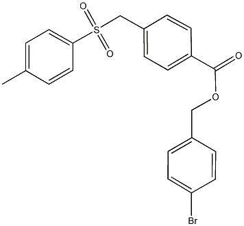 4-bromobenzyl 4-{[(4-methylphenyl)sulfonyl]methyl}benzoate Struktur