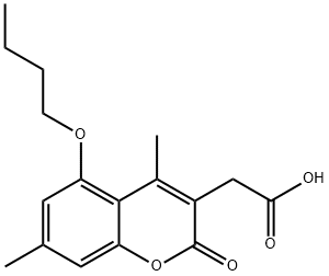 (5-butoxy-4,7-dimethyl-2-oxo-2H-chromen-3-yl)acetic acid Struktur