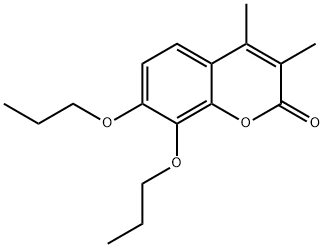 3,4-dimethyl-7,8-dipropoxy-2H-chromen-2-one Struktur