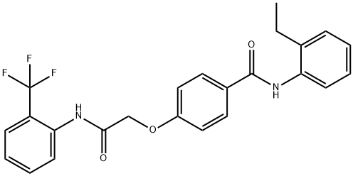 N-(2-ethylphenyl)-4-{2-oxo-2-[2-(trifluoromethyl)anilino]ethoxy}benzamide Struktur