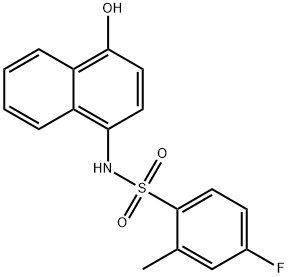 4-fluoro-N-(4-hydroxy-1-naphthyl)-2-methylbenzenesulfonamide Struktur